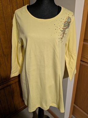 QUACKER FACTORY Parrot Jeweled Top, Sz 1x, NWOT!!!